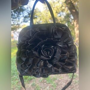 Black rose statement bag by big Buddha Romantic runway #ooak